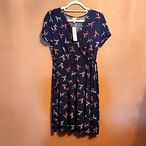 Kaileigh Faux Navy wrap dress, Medium